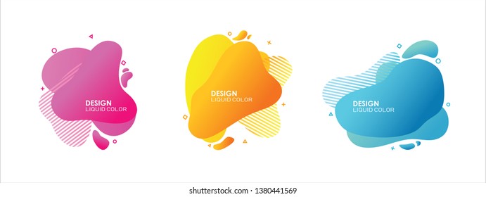 set of abstract modern graphic. liquid shape colorful. gradient abstrac banners. flyer or presentation