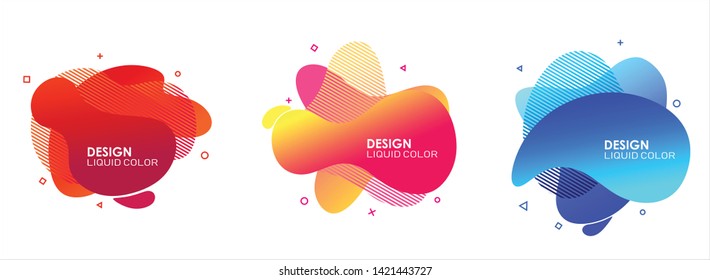 set of abstract modern graphic. liquid shape colorful. gradient abstrac banners. flyer or presentation