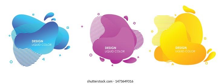 set of abstract modern graphic. liquid shape colorful. gradient abstrac banners. flyer or presentation