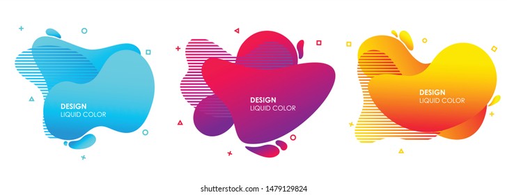 set of abstract modern graphic. liquid shape colorful. gradient abstrac banners. flyer or presentation