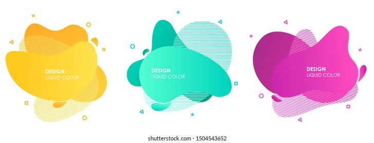 set of abstract modern graphic. liquid shape colorful. gradient abstrac banners. flyer or presentation