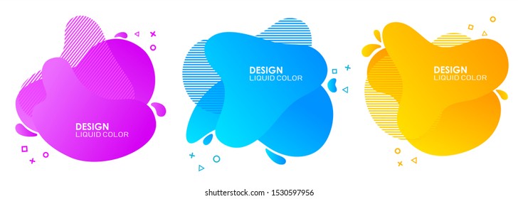 set of abstract modern graphic. liquid shape colorful. gradient abstrac banners. flyer or presentation