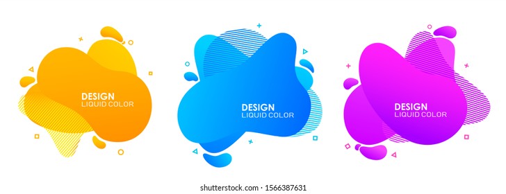 set of abstract modern graphic. liquid shape colorful. gradient abstrac banners. flyer or presentation