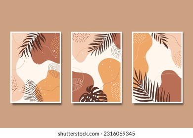 set of abstract modern with hand drawn organic shape cover template design,modern trendy creative background for social media post, branding design or banner