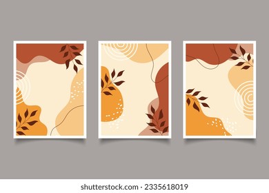 Set of abstract modern with hand drawn organic shape cover template design.modern trendy creative background for social media post