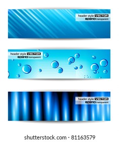 Set of abstract modern header banner for business flyer or website