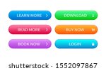 Set of abstract modern interface buttons. Ready template of vector buttons of different colors for web design, ui, game, application concept and software.