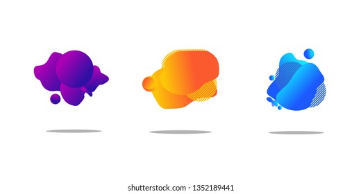 Set of abstract modern liquid background