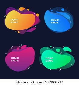 Set of abstract modern liquid background elements. Gradient abstract banners with flowing liquid shapes. Template for the design of a logo, flyer, presentation, etc.