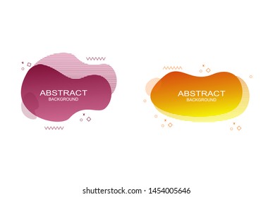 Set of abstract modern liquid graphic elements. Dynamical fluid colored forms and line. Gradient abstract banners with flowing liquid shapes. Template for the design of a logo, flyer or presentation