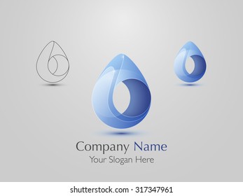 Set of abstract modern logo design. Creative Water drop icon. Vector illustration