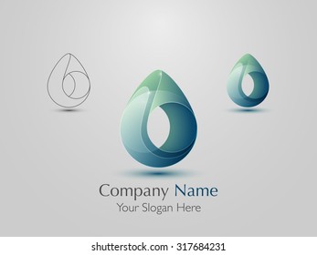 Set of abstract modern logo design. Creative Water drop icon. Vector illustration