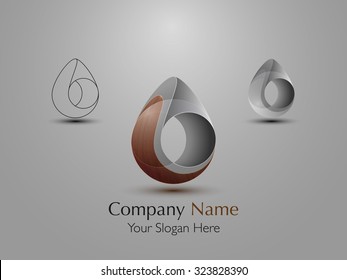 Set Of Abstract Modern Logo Design With Wooden Texture. Creative Icon. Vector Illustration