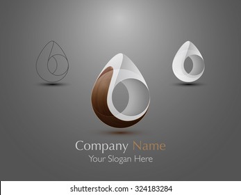 Set Of Abstract Modern Logo Design With Wooden Texture. Creative Icon. Vector Illustration