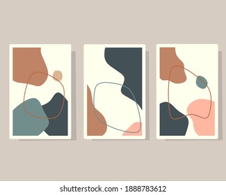 Conjunto de formas abstractas modernas mínimas de fluido orgánico. Diseño de vectores