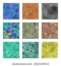 Set abstract modern poligonal background for site brochure, banner and covers, made with geometrical shapes to use for posters, book cover, invitation and advertisement material, vector illustration