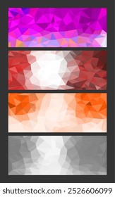 Set abstract modern poligonal background for site brochure, banner and covers, made with geometrical shapes to use for posters, book cover, invitation and advertisement material, vector illustration