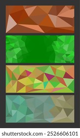 Set abstract modern poligonal background for site brochure, banner and covers, made with geometrical shapes to use for posters, book cover, invitation and advertisement material, vector illustration