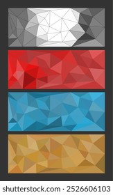 Set abstract modern poligonal background for site brochure, banner and covers, made with geometrical shapes to use for posters, book cover, invitation and advertisement material, vector illustration