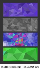 Set abstract modern poligonal background for site brochure, banner and covers, made with geometrical shapes to use for posters, book cover, invitation and advertisement material, vector illustration