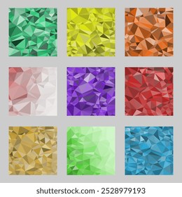 Set of abstract modern poligonal background for site brochure, banner and cover, made with geometrical shapes to use for posters, book cover, invitation and advertisement material, vector illustration