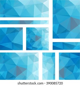 Set abstract modern poligonal background for site brochure, banner and covers, made with geometrical shapes to use for posters, book cover, invitation  and advertisement material, vector illustration