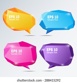 Set of Abstract modern polygonal bubbles.