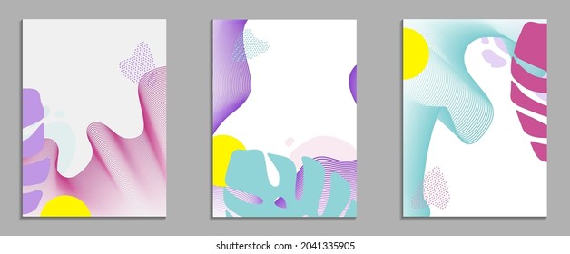 Conjunto de carteles abstractos modernos, gráfico de fondo.  