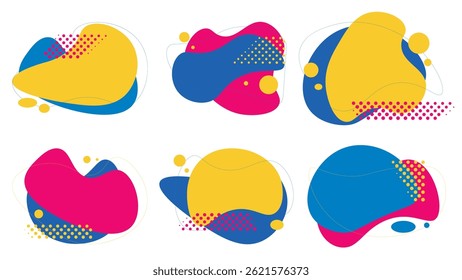 Set of abstract modern shapes in bright colors
