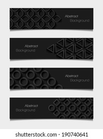 Set of abstract modern style banners. Vector illustration. 