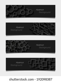 Set of abstract modern style banners. Vector illustration. 
