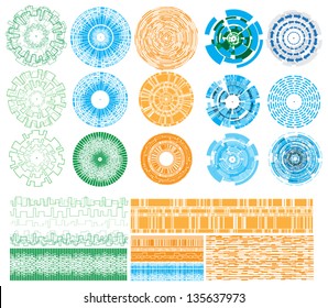 set of abstract modern technology theme design shapes and patterns