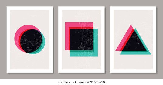 Set abstrakter, moderner, minimaler Hintergrund-Cover-Plakate, glänzender Stil