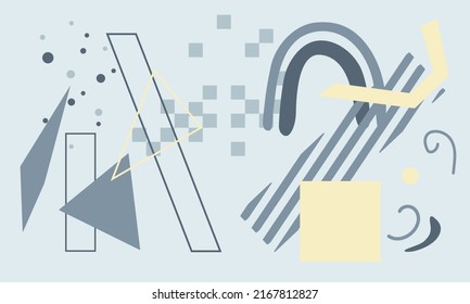 Set of abstract modern vector backgrounds, illustration. Circles, lines, curves, dots, patterns, arc, stripes. Elegant boho concept. For web, design, postcards, room decor