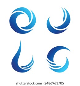set of abstract modern water logo design. Premium Vector