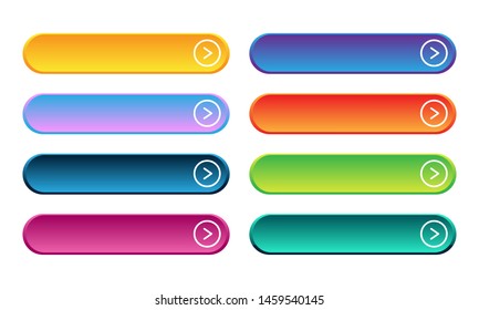 Set of abstract modern web buttons. Vector icons for design isolated on white background.