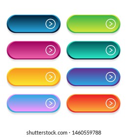 Set of abstract modern web buttons. Vector icons for design isolated on white background.