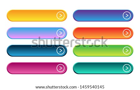 Set of abstract modern web buttons. Vector icons for design isolated on white background.