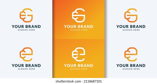 Set of abstract monogram letter logo templates