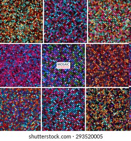 set abstract mosaic background of pixel pattern grid different colored squares. vector illustration eps10