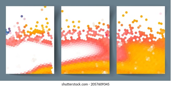 A set of abstract mosaic backgrounds with space for text. Vector illustration
