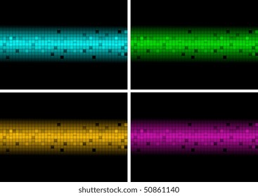 Set of abstract mosaic banners
