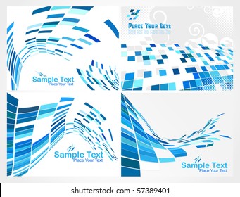 Set of abstract mosaic colorful background.