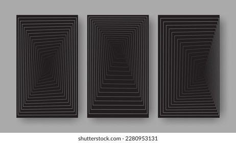 Set of Abstract Mosaic Dark Square Background for Book Cover, Business Poster or Etc. High Quality Vector Background Illustration