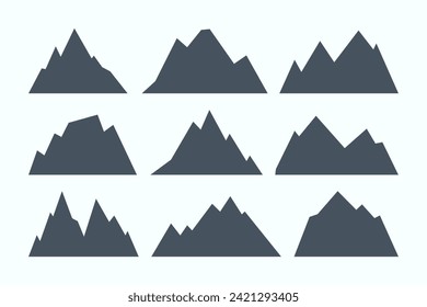Satz abstrakter Silhouette Vektor. Gebirgslandschaften.