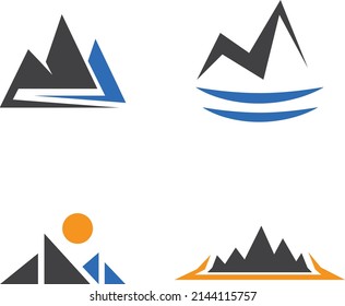 set of abstract mountain symbol icons