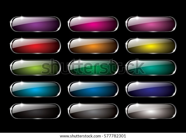 Set Abstract Multi Color Button Backgrounds Stock Vector (Royalty Free ...