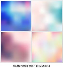 Set of abstract multicolored blurred background creative concept. You can use for website, banner, mobile applications, template design, business social media, modern decoration. Vector illustration