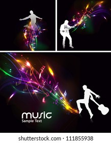 set of abstract music dance background for music event design.