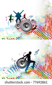 Set of Abstract music dance background for music event design. vector illustration.